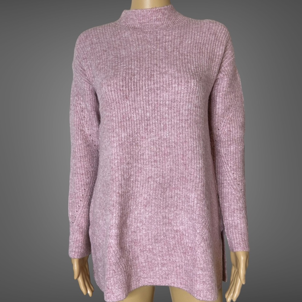 Old Navy Womens Sweater Size XS Pink Rose High Neck Soft Long Sleeve